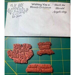 Wishing You Unmounted Rubber Stamp Lindys Stamp Gang Set Christmas Craft Fun